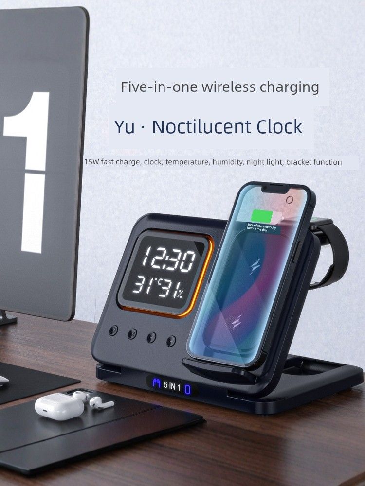Wireless Charger Three-in-One For Huawei Iphone Iphone16 Samsung Mobile Phone Neutral Iphonewatch10 Watch 4 Headset_voghion.com