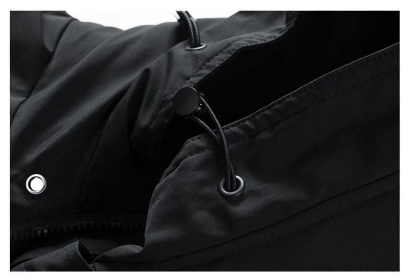 Unisex Vintage Pony Print Hooded Winter Coat - Thickened Polyester Fleece Jacket With Retro Streetwear Style (Black, Ivory White)_voghion.com