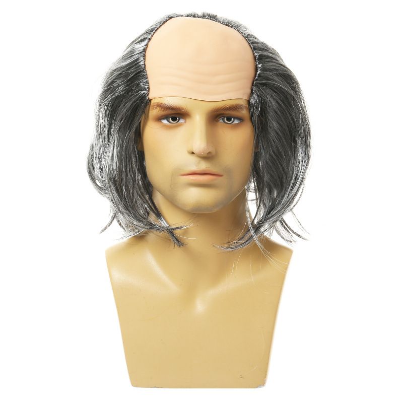 parrucca da nonno cosplay hot, accessori per costumi di Halloween, calvo, anziano, capelli corti, grigio, copricapo_voghion.com