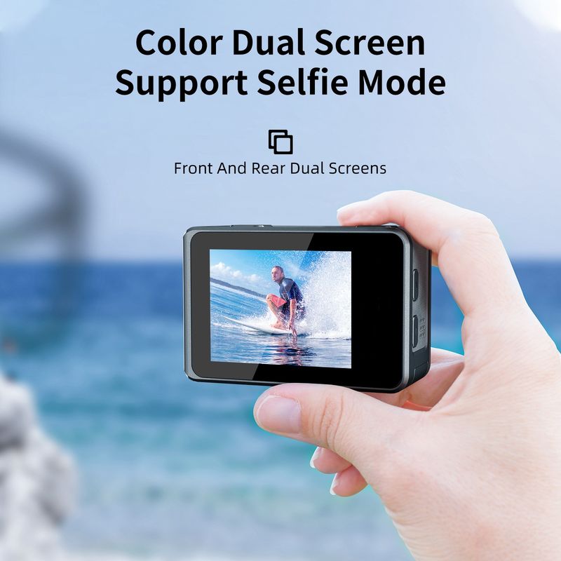 5K 30FPS EIS Video Optional Filter Lens 48MP Zoom 1080P Webcam Vlog WiFi Action Camera With Remote Control_voghion.com