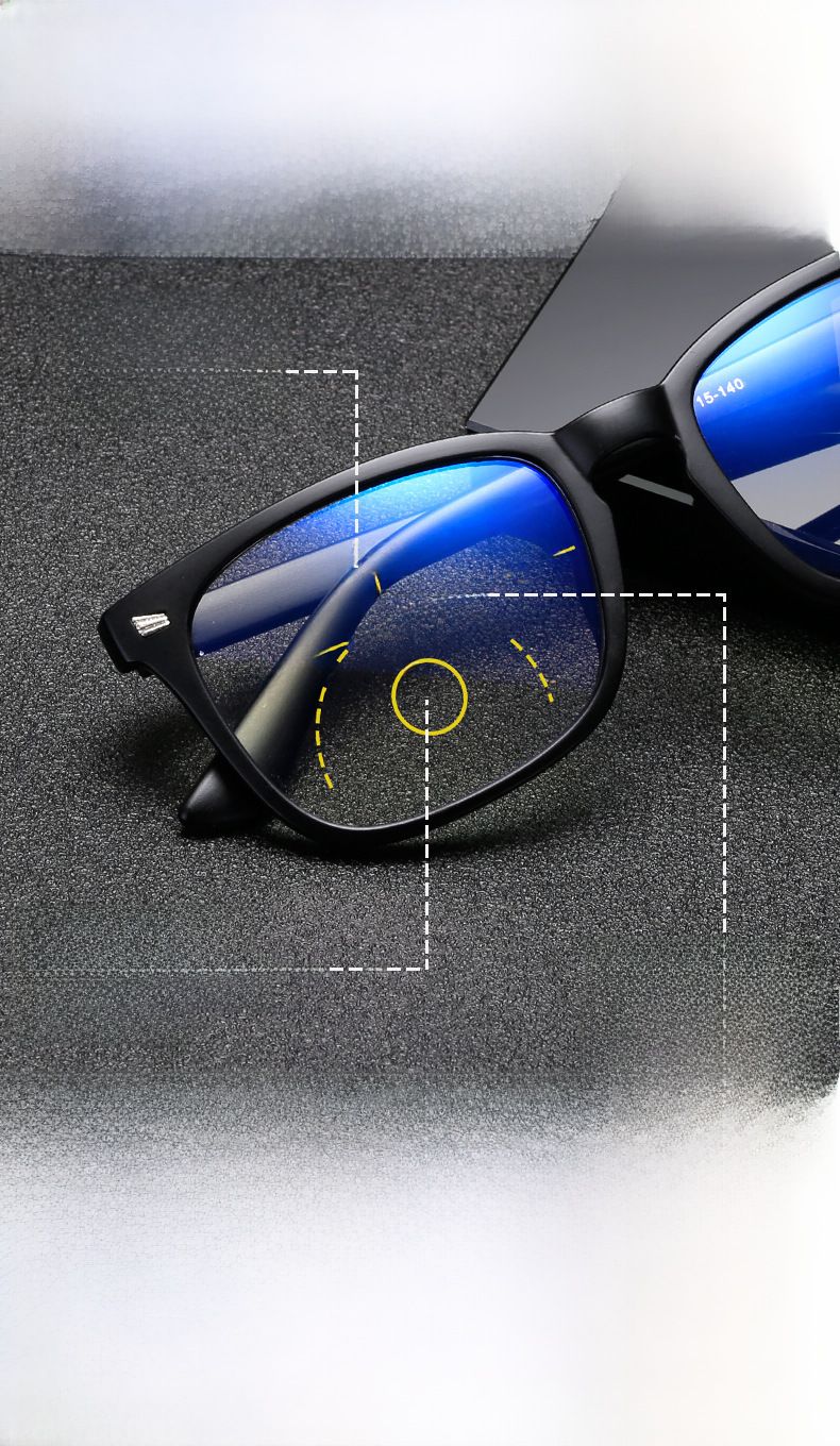 Nuovi occhiali da lettura progressivi multi-focus anti-luce blu con zoom automatico, funzione doppia luce da lontano e da vicino, presbiopia uomo e donna_voghion.com