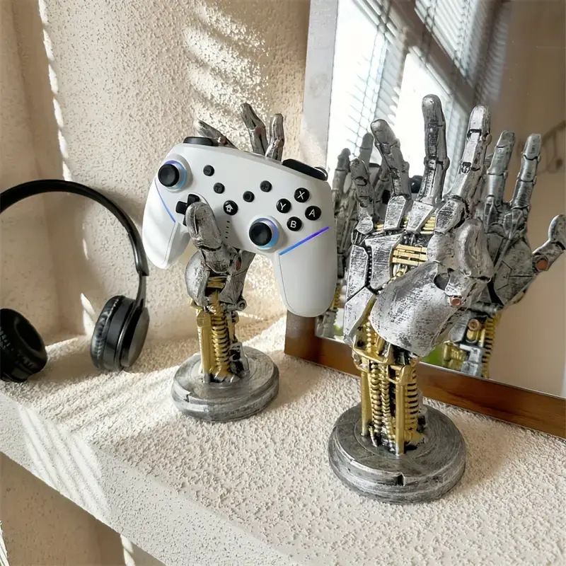 Supporto per controller di gioco meccanico Cyberpunk, supporto per cuffie, ornamento da scrivania, artefatto per riporre oggetti nella stanza_voghion.com