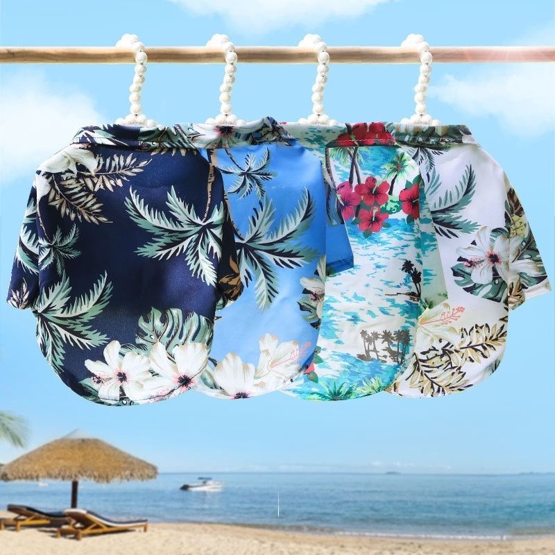 Hundekleidung Sommerurlaub Strandstil Shirt Schnauzer Teddy Bichon Kleines Welpen Haustier Katze Bekleidung_voghion.com