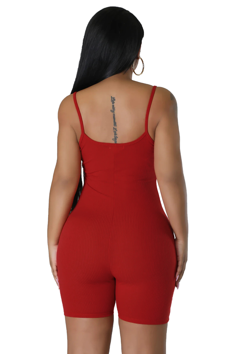 Nuevo mono casual ajustado con escote en V pequeño para mujer_voghion.com