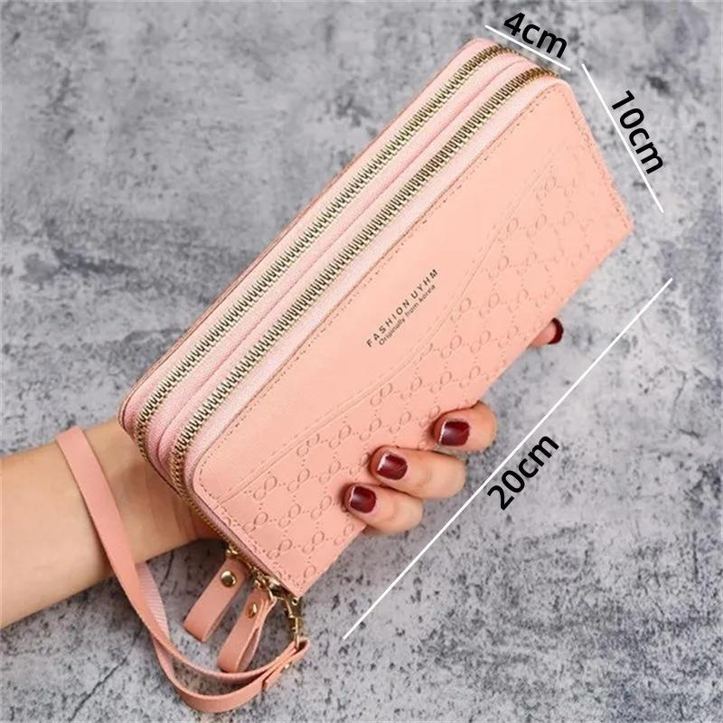 Kingsons klassische PU-Leder-Geldbörsen für Damen und Mädchen, zweilagig, lange Geldbörse, Reißverschlusstasche, Münzgeldbörse, Kartenhalter, Geldklammer, Handy-Handtasche, Clutch_voghion.com