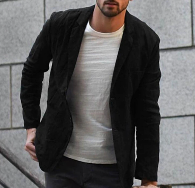 Abbigliamento maschile, giacca casual da uomo europea e americana, primavera e autunno, in cotone e lino, ampia, con maniche lunghe_voghion.com
