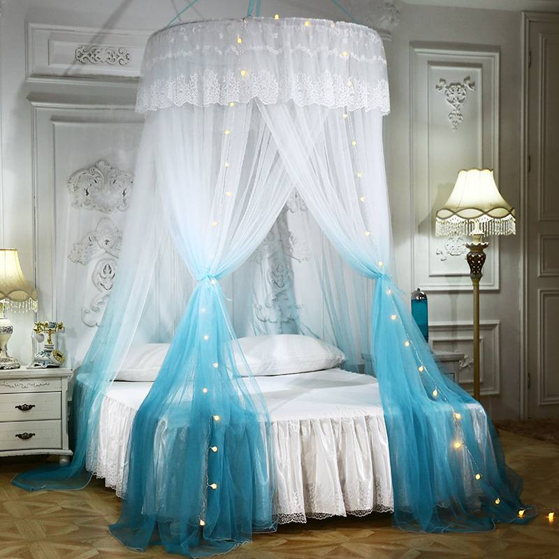 3-Door Dome Mosquito Net - Gradient Canopy Design (Floor-Length Premium Breathable Mesh Easy Setup Ideal For Bedroom Nursery & Outdoor Use)_voghion.com