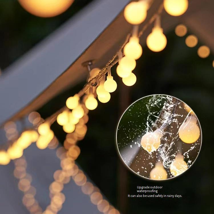 Outdoor LED Ball String Lights – Waterproof Remote-Controlled Fairy Lights For Camping, Garden & Party Decor (Warm White/Cool White/Color Changing)_voghion.com