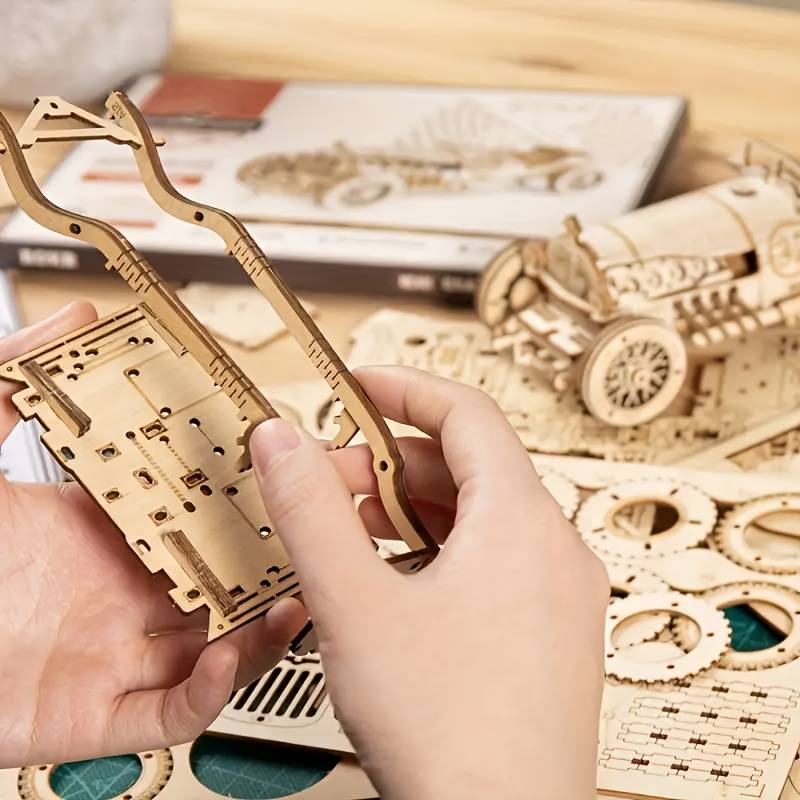 3D Puzzle Spielzeug DIY Holz Rennwagen Montage Modell für Kinder Erwachsene Weihnachten Geburtstag Geschenke für_voghion.com