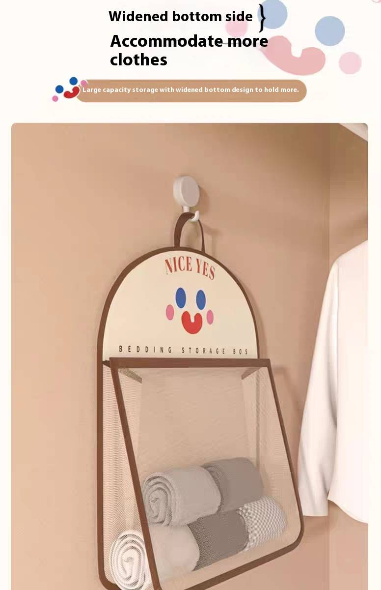 Hängender Netz-Organizer – Atmungsaktive Aufbewahrungstasche aus Polyester für Unterwäsche, BHs und Damenbinden (Braun/Schwarz, platzsparendes Türhaken-Design)_voghion.com