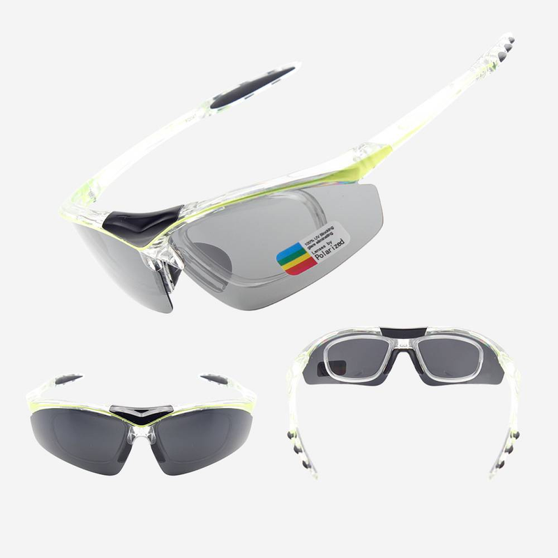 NOKO - Occhiali da ciclismo, occhiali da escursionismo polarizzati, set di lenti intercambiabili senza montatura, compatibili con occhiali miopi e occhiali da moto._voghion.com