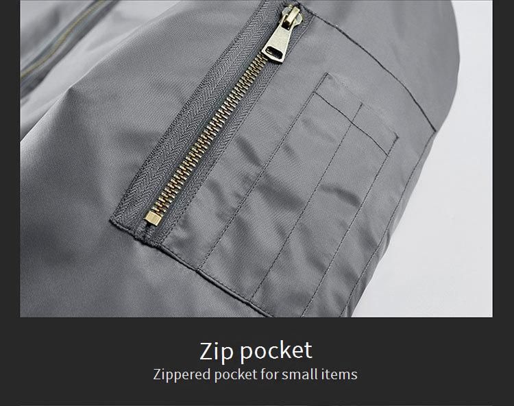 Men's Winter Bomber Jacket With Duck Down Filling, MA1 Flight Jacket Style, Slim Fit, Lightweight Warm Coat For Casual Wear (Green, Black, Gray)_voghion.com