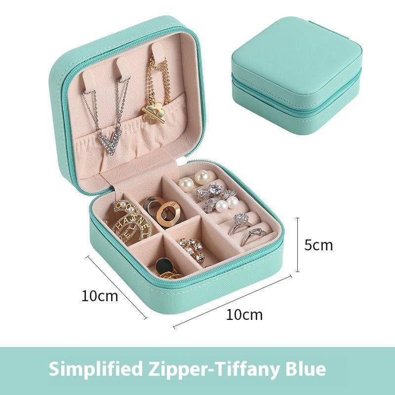Minimalist Jewelry Box With Zipper – Portable Single-Layer Storage Case For Earrings, Rings & Small Accessories_voghion.com