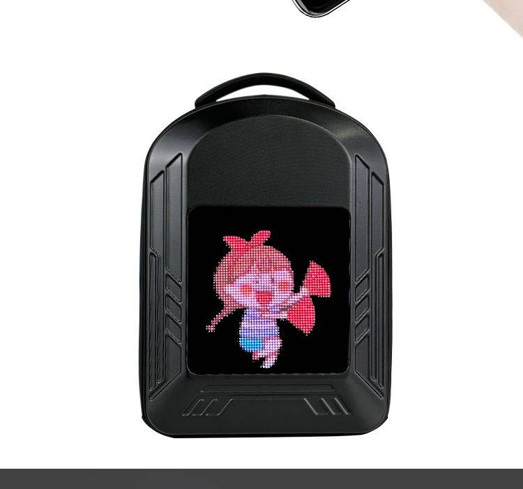 LED Backpack For Motorcycle Riding With Display Screen - Waterproof Unisex Street Fashion Backpack With Ergonomic Shoulder Straps, Laptop Compartment_voghion.com