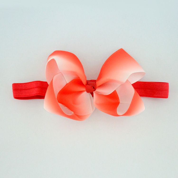 Europäische und amerikanische Kinderhaar-Accessoires Farbverlaufsbogen-Stirnband Geripptes Band Knopfknoten Baby-Stirnband Kopfschmuck_voghion.com