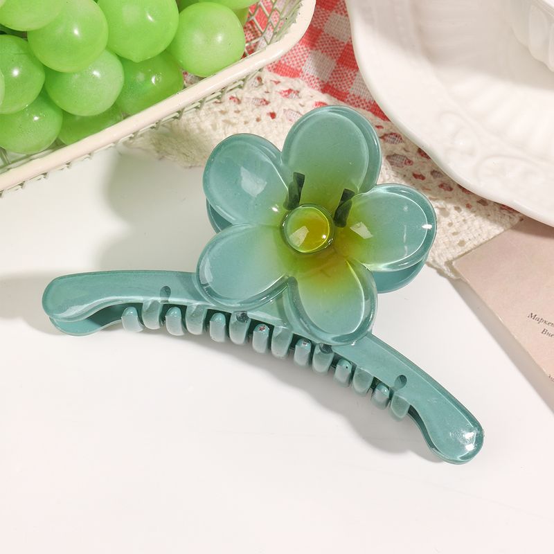 Fermaglio per capelli a forma di squalo con grande fiore a croce Plumeria Premium estivo - Accessorio per capelli con chignon posteriore_voghion.com