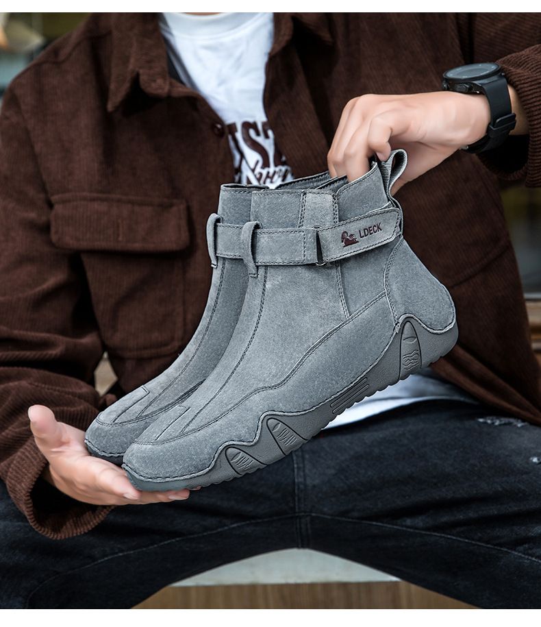 Stivali Martin da uomo in stile retrò, in pelle, di grandi dimensioni, alti, resistenti all'usura, scarpe casual da esterno_voghion.com