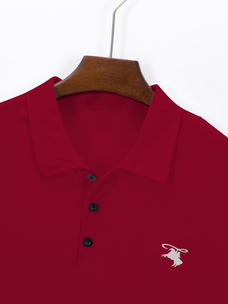 Klassisches Herren-Poloshirt mit Reitstickerei, Verzierung, lässig, Business, Dual-Style_voghion.com