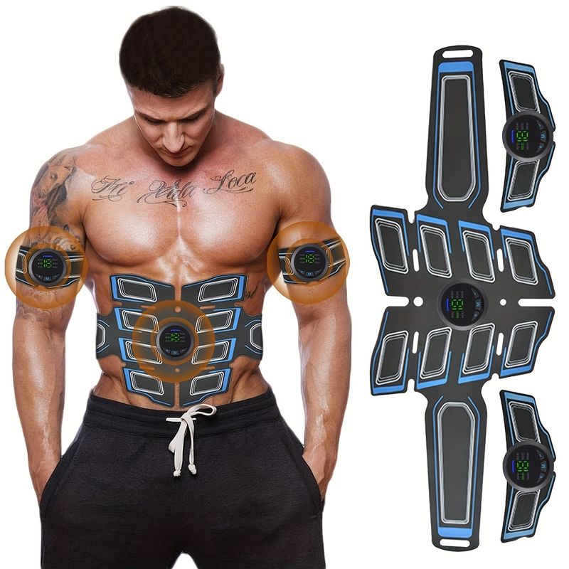 EMS-Fitness-Massagegürtel, EMS-Muskeltrainingsstimulator, EMS-Niederfrequenz-Physiotherapieinstrument, 6 Modi mit 18 Intensitätsstufen_voghion.com