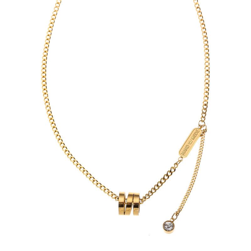 Collier en acier titane léger et luxueux pour femme, style Han, simple, tendance, tendance, polyvalent, forêt_voghion.com