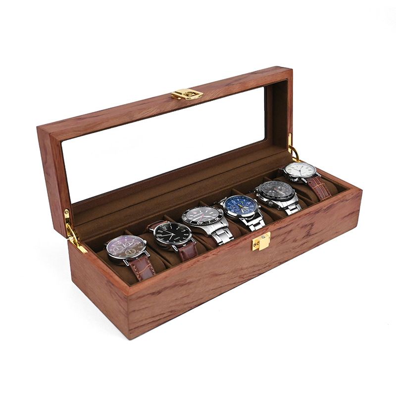 Home Storage Nuovo Spot Legno Palissandro 6 Griglia Orologio Scatola Portaoggetti Gioielli 6 Posizione Noce Anello Scatola Portaoggetti_voghion.com