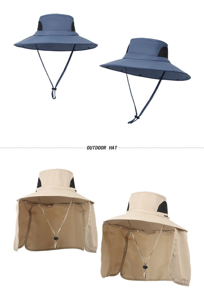 Sonnenhut mit vollständiger Abdeckung und Nackenklappe – LSF 50+ Schutz zum Angeln und Wandern – Atmungsaktives und staubdichtes Design_voghion.com