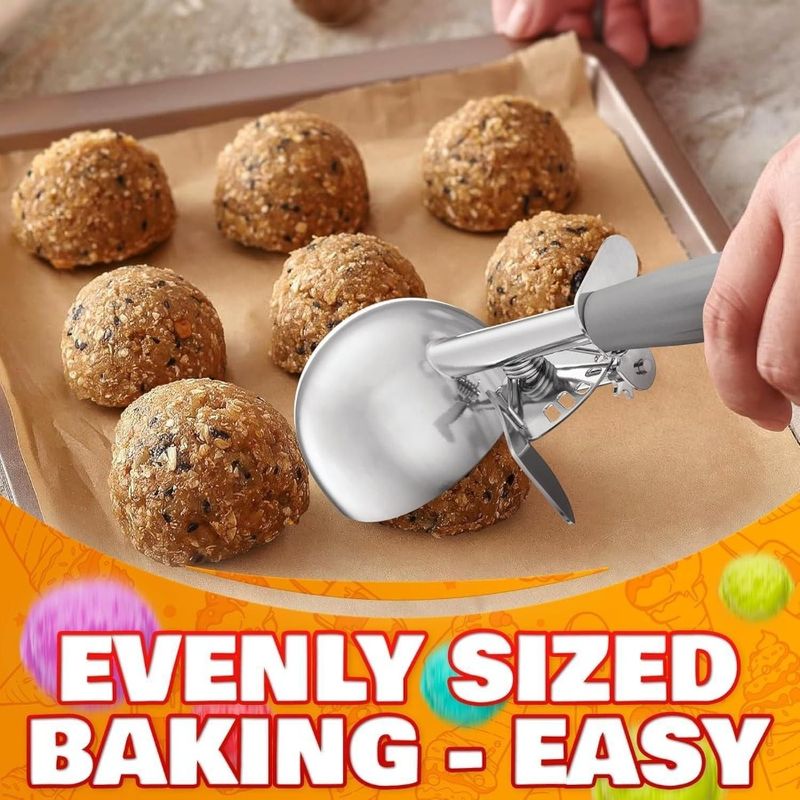 Desserts Tool 8 Trigger Release And Clea With Scoop For 4 Cream Easy Ice Cookies Steel Oz Stainless To Baking Durable Versatile_voghion.com