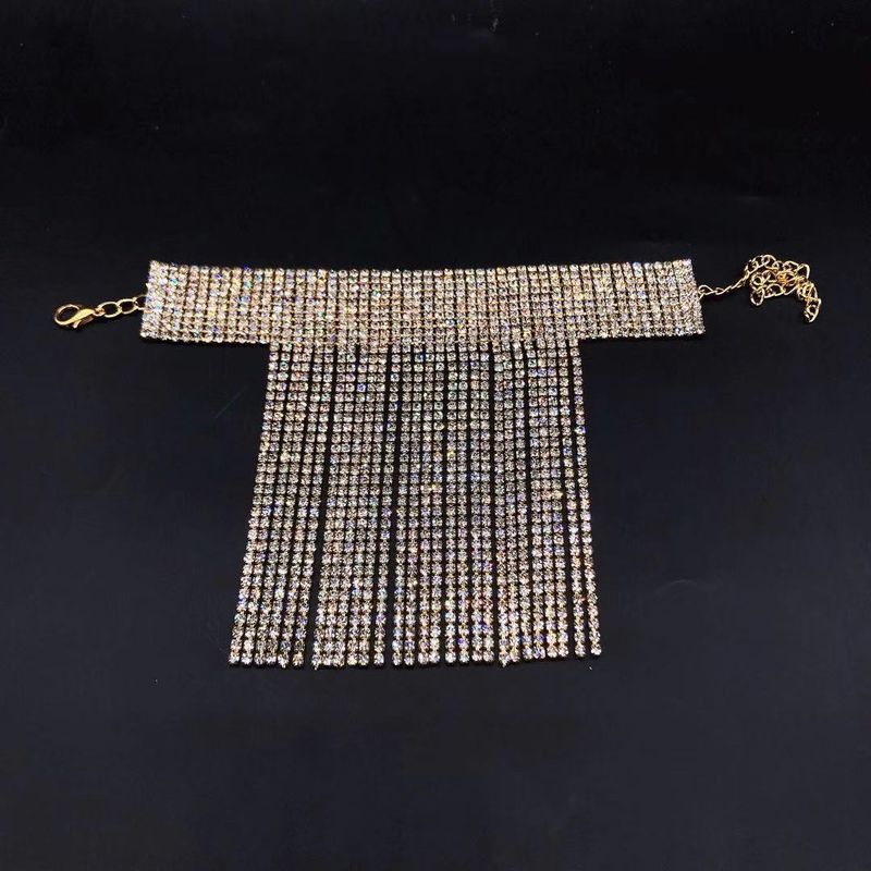 Moda gheare lanț diamant ciucure reglabil gleznă lanț femei bijuterii stras picior inel sexy mireasă cadou picior ornamente_voghion.com