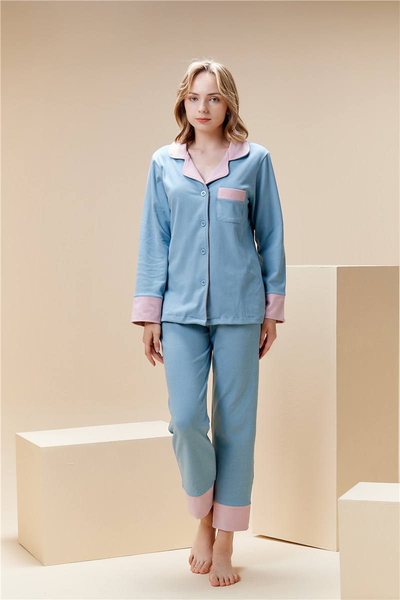 Roupas femininas Pijama feminino de veludo térmico com lapela combinando, cardigan quente respirável e macio com aquecimento para sala de estar e casa_voghion.com