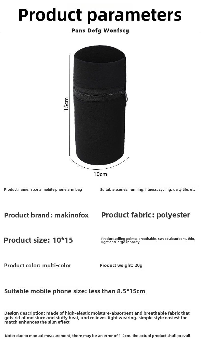 Sommer Neue Sport Handgelenk Outdoor Radfahren Laufen Arm Zipper Stil Münze Schlüssel Multi-use-Aufbewahrungstasche_voghion.com