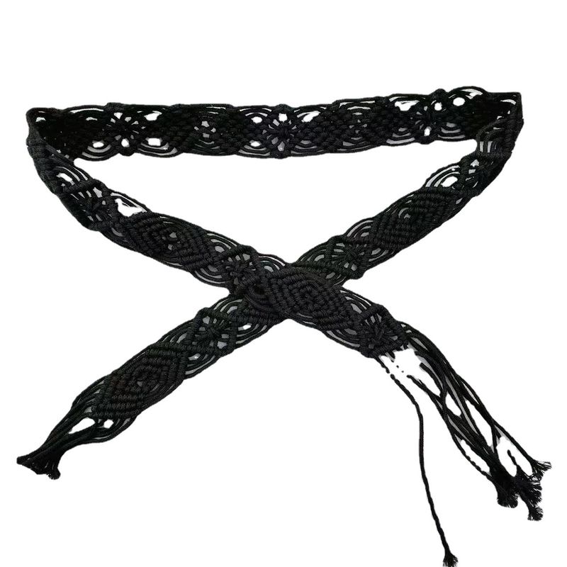 Cintura versatile intrecciata a mano in stile etnico intrecciato con corda di cera_voghion.com