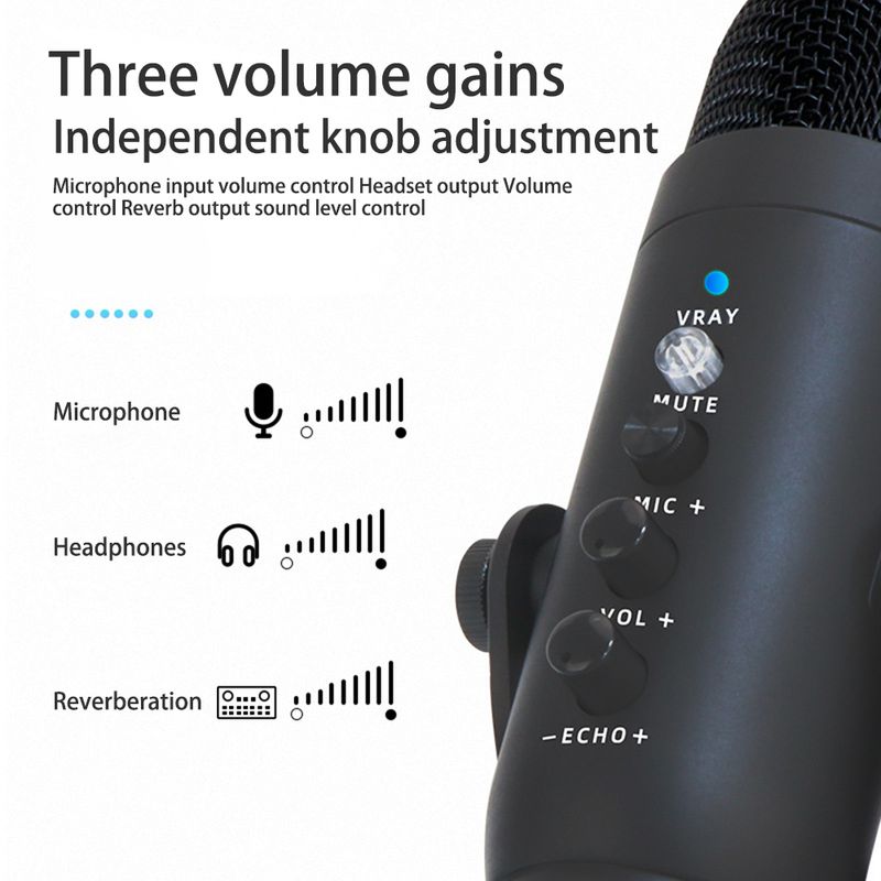 Profesyonel USB Kondansatör Mikrofon Stüdyo Kayıt Mikrofonu PC Bilgisayar Oyun Yayını Podcasting Dizüstü Bilgisayar Masaüstü_voghion.com