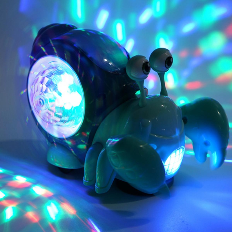 Children Toys Crawling Crab Walking Dancing Electronic Pets Robo Hermit Crab Snail Glowing With Music Light Baby Toddler Toy(1pcs)_voghion.com