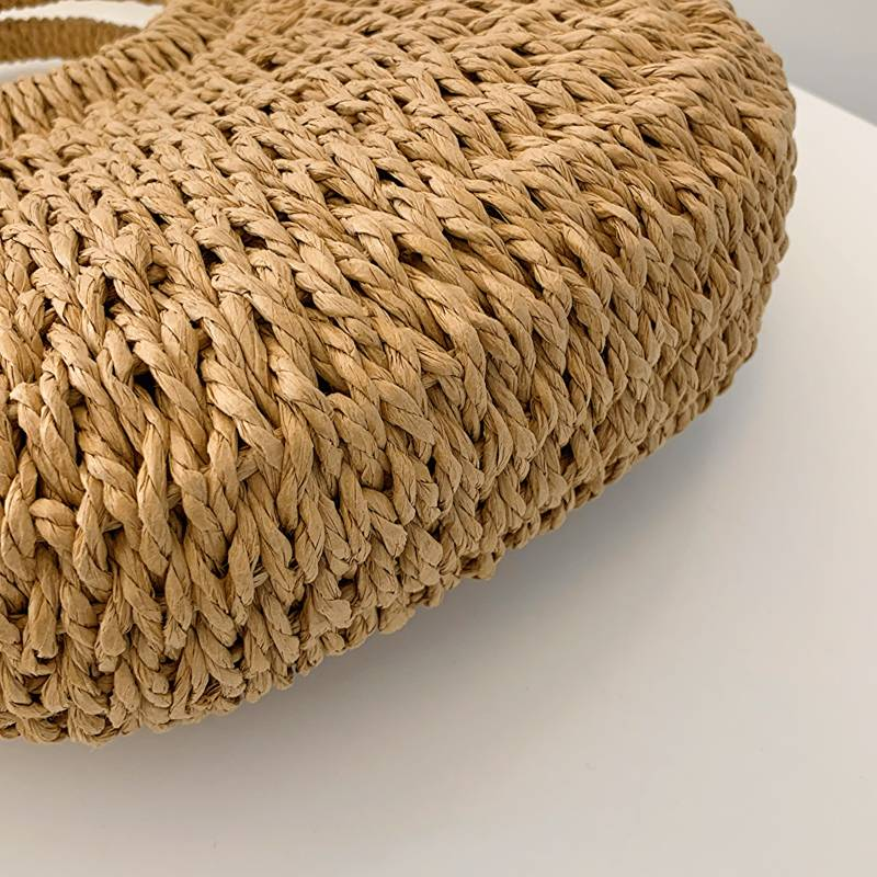 "2024 Borsa da spiaggia / borsa da campeggio in paglia squisita in stile coreano da donna nuova"_voghion.com