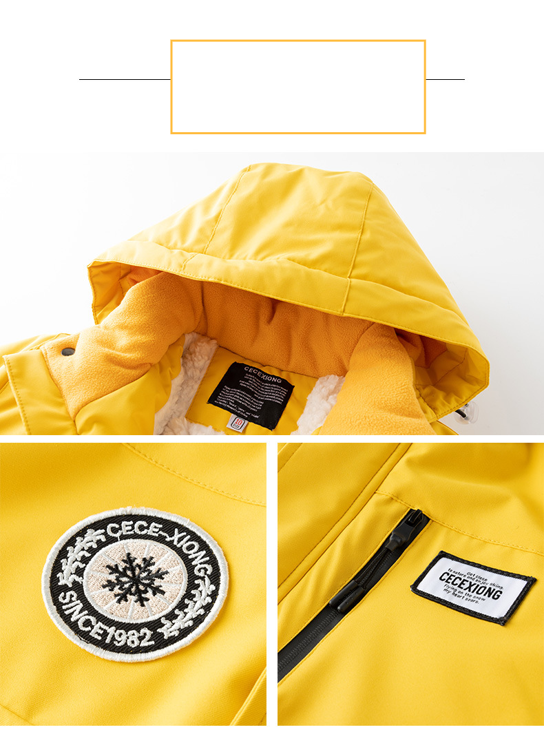 Moteriški drabužiai Žieminiai vaikų slidinėjimo kostiumai berniukams ir mergaitėms, vėjui ir vandeniui atspari striukė, stora šilta sniego žaidimų striukė, pilnas profesionalios įrangos komplektas_voghion.com