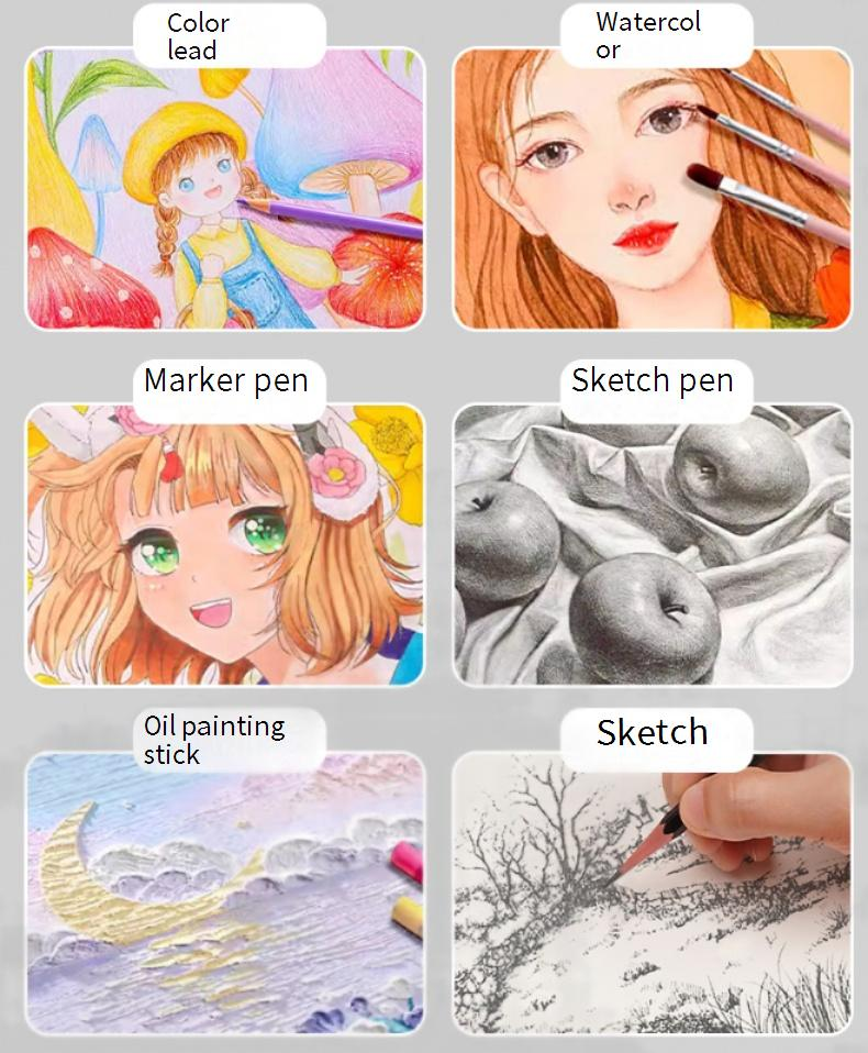 Professional Sketchbook For Artists - A4 Thick Paper Drawing Pad, 60 Sheets Blank Sketch Book For Pencil, Charcoal, Watercolor & Mixed Media_voghion.com