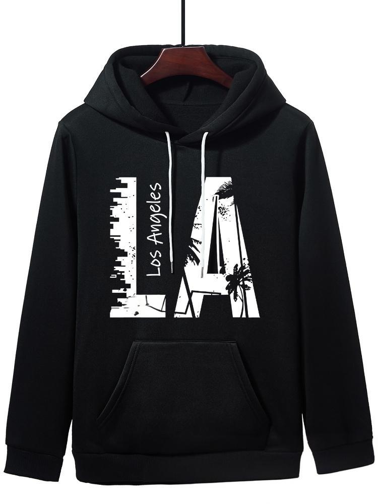 Conjunto de sudadera y jogger estampado para hombre, chándal cálido de invierno, ropa de calle informal, conjunto de dos piezas_voghion.com
