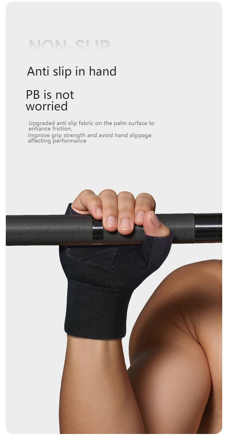 Atmungsaktive Halbfinger-Fitnesshandschuhe – Rutschfeste Trainingshandschuhe für Gewichtheben, Radfahren und Fitness (Schwarz, Größen S/M/L/XL)_voghion.com