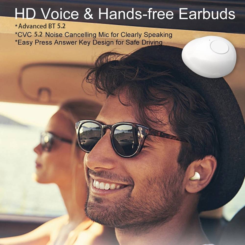 NFC Touch Connect TWS Earbuds,Bluetooth 5.3 Wireless Mini Semi-In-Ear Headphones,Ultra-Small Comfortable Fit,Clear Call Noise Reduction For IOSAndroid_voghion.com