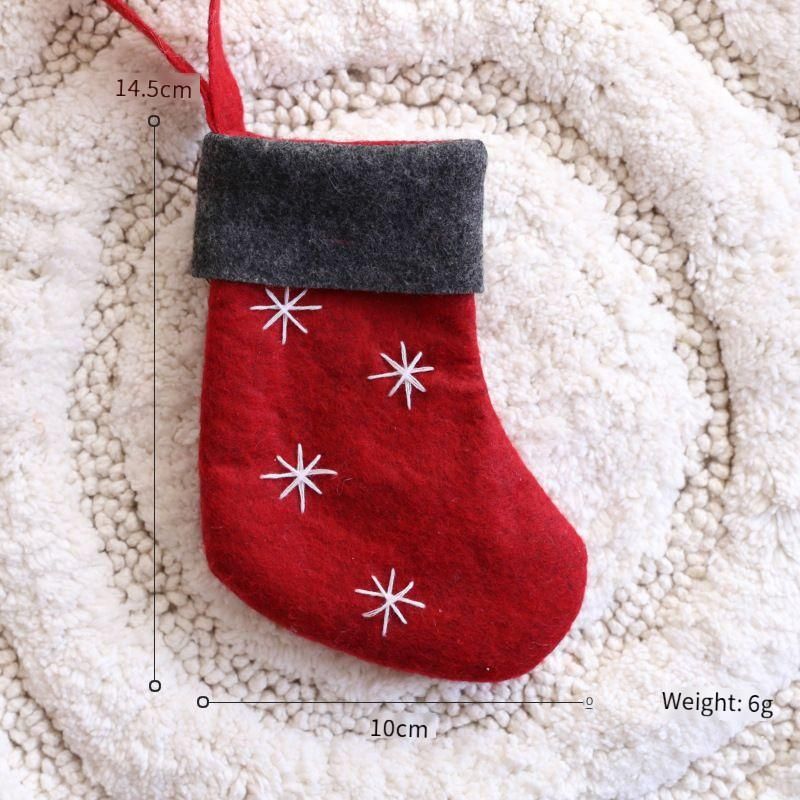 Christmas Stocking Set – Snowflake, Santa & Animal Designs Hanging Socks For Fireplace Decor (Modern Minimalist Style, 4-Piece Pack)_voghion.com