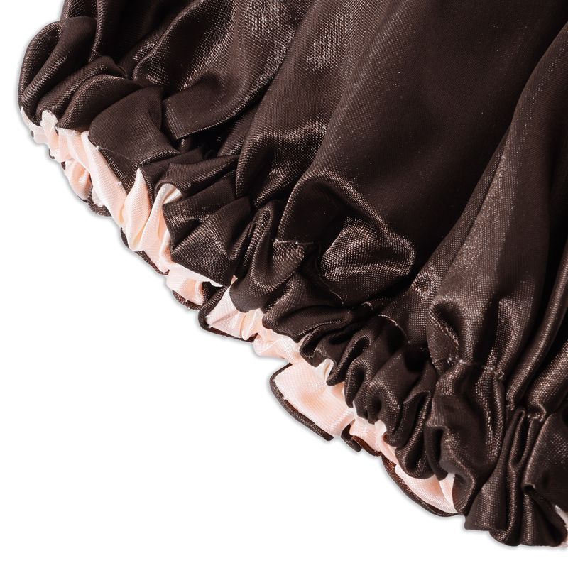 Cuffia da notte reversibile in raso - Protezione per capelli bifacciale con chiusura a bottone alla moda per donna_voghion.com