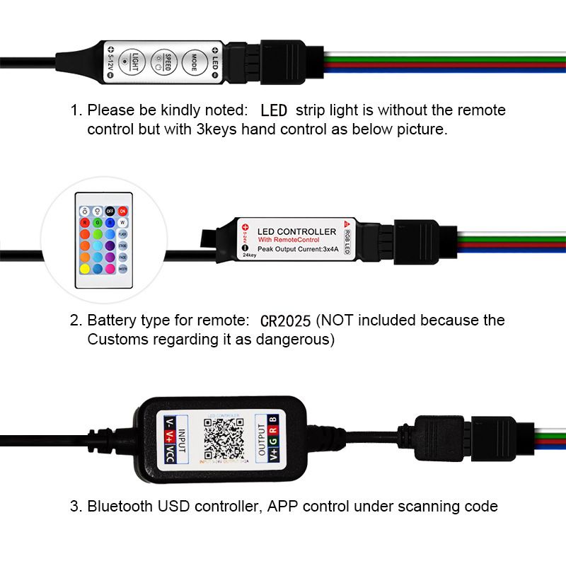 5V5050RGB kleurrijke LED-lichtstrip 30 lichten infrarood mobiele telefoon Bluetooth APP achtergrondmuziek zelfklevende zachte lichtbalk_voghion.com