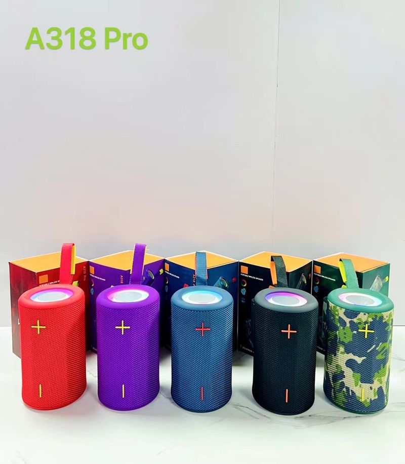 New A318pro Bluetooth waterproof outdoor handheld 15W subwoofer RGB color lights network speaker_voghion.com