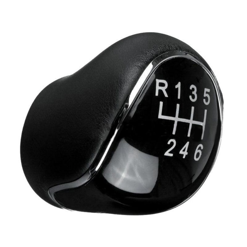 Car Black Leather Gear Shift Knob Headball For Ford Transit Connect Tourneo Custom S-Max Galaxy Kuga Focus 3 2_voghion.com