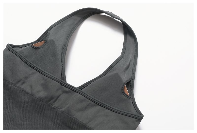 Roupas femininas Respirável Halter Neck Lindas Costas Yoga Sutiã Sem Costura Roupa Interior Esportiva Feminina Verão À Prova de Choque Fitness Top 7725_voghion.com