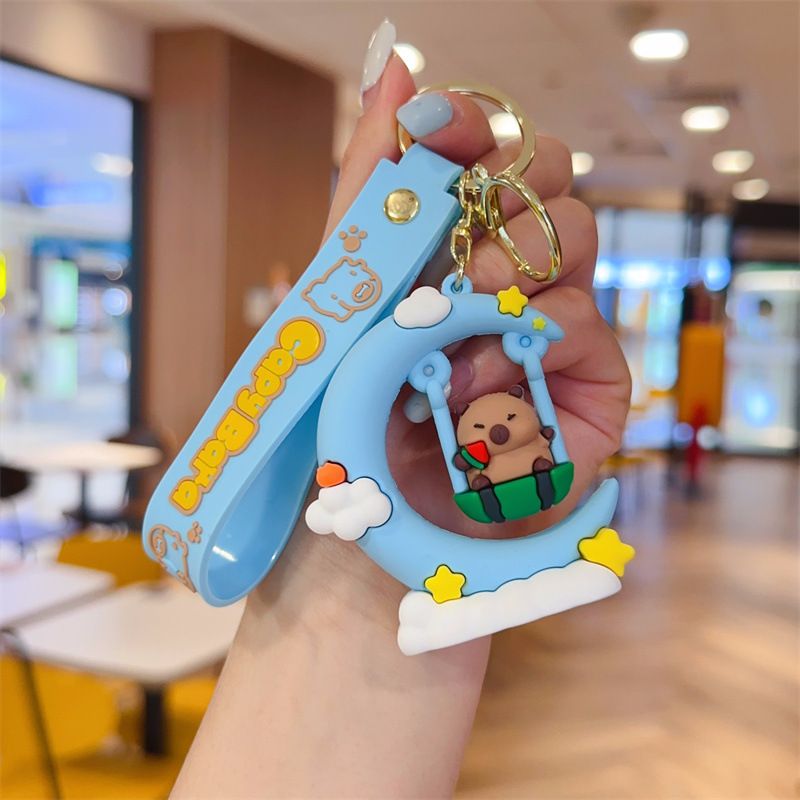 2025 New Capybara Cloud Swing Creative Keychain Exquisite Couple Backpack Pendant Small Gift_voghion.com
