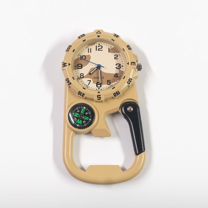 Reloj de bolsillo con hebilla de camuflaje para montañismo, brújula, abrebotellas, hebilla de metal, para exteriores._voghion.com