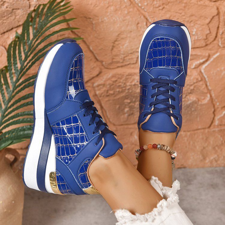 New Spring Autumn Winter Women's Sports Casual Shoes Color Block Plaid Large Size 43 Sneakers_voghion.com