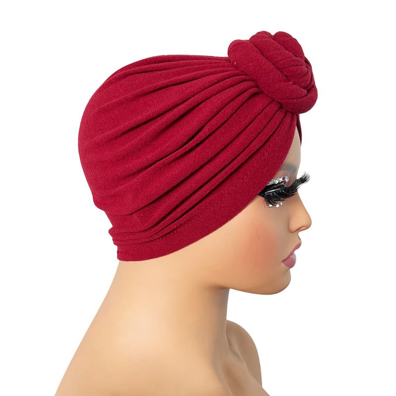 Cappelli da donna, nuovo stile, cappello etnico con fiori sabbiati, vendita calda, cappello turbante annodato a torsione tridimensionale_voghion.com