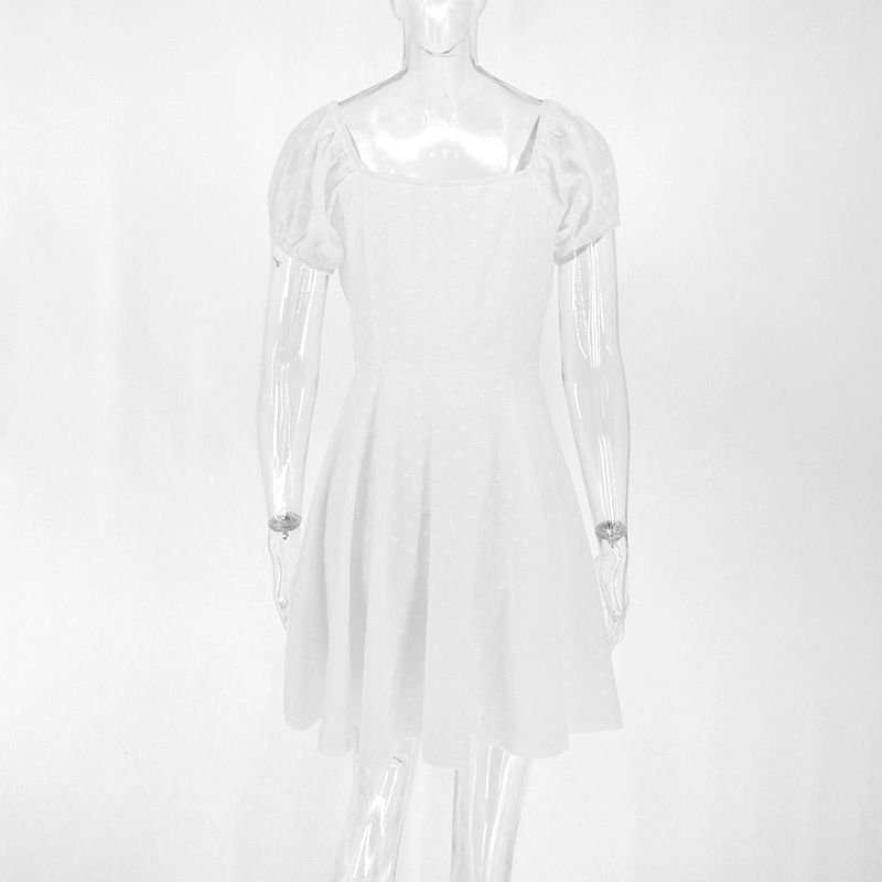 AC250 2024 Neue INS frauen Sommer Französisch Stil Elegante Square Neck Rüschen Taille Cinched Kleid Falten Outfit Synonyme_voghion.com